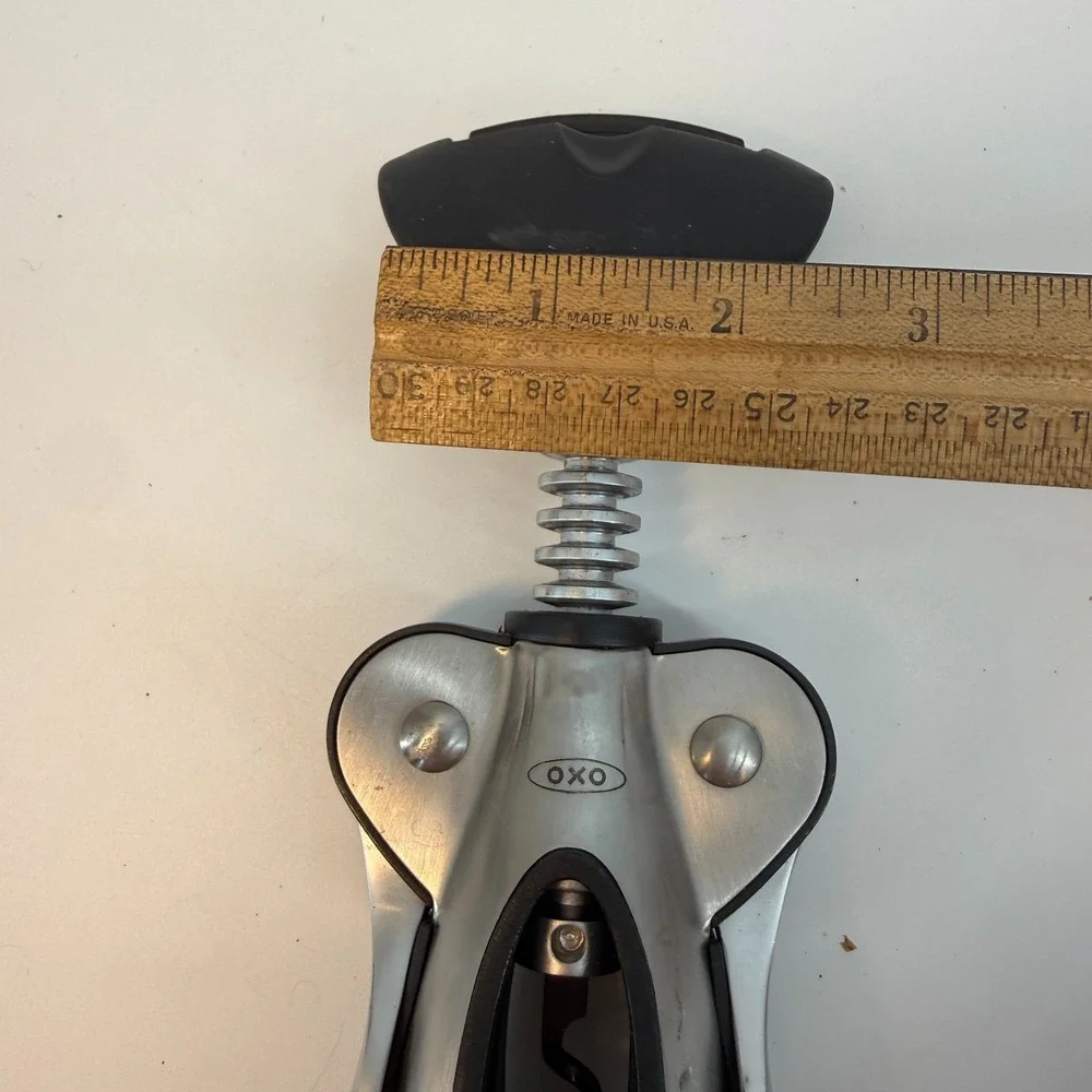 OXO Softworks Corkscrew Wine Opener Winged Silver Seal Opener on‎ Top Heavyduty